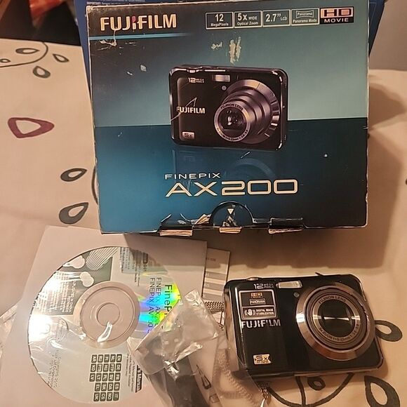 Fujifilm FinePix A Series AX200 12.0MP Digital Camera Black Tested Working - Picture 1 of 5